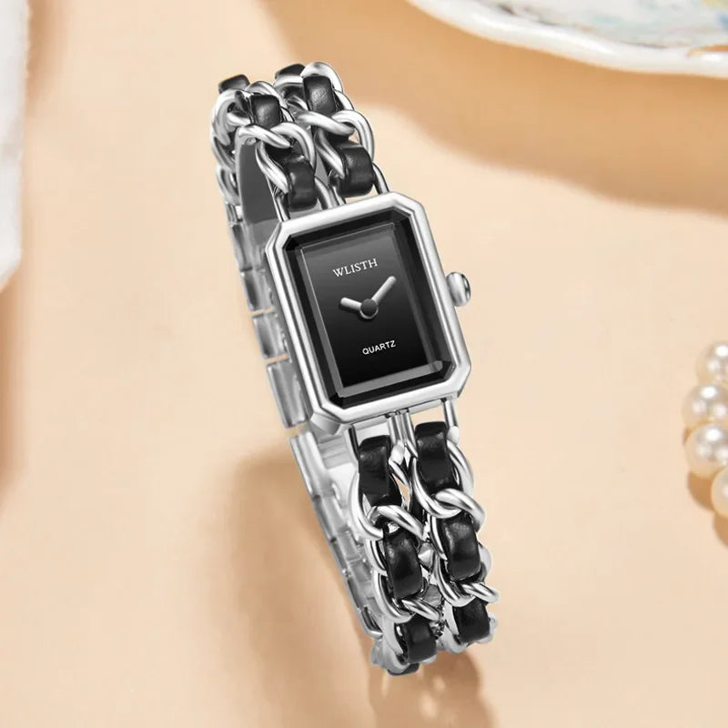 CHNL Inspired Sugar Cube Watch – Black Gold Trend