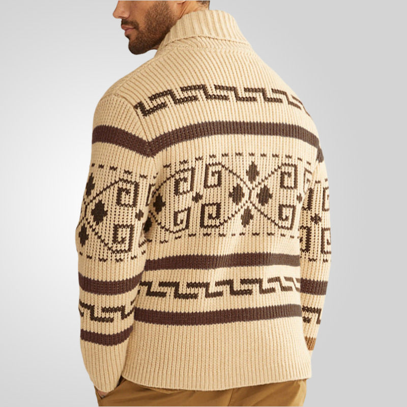 Men’s Lapel Knit Cardigan – Autumn/Winter Slim Sweater