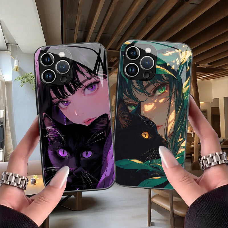 iPhone 13 Pro Max Cat Case – Luxury Glass Transparent Shell