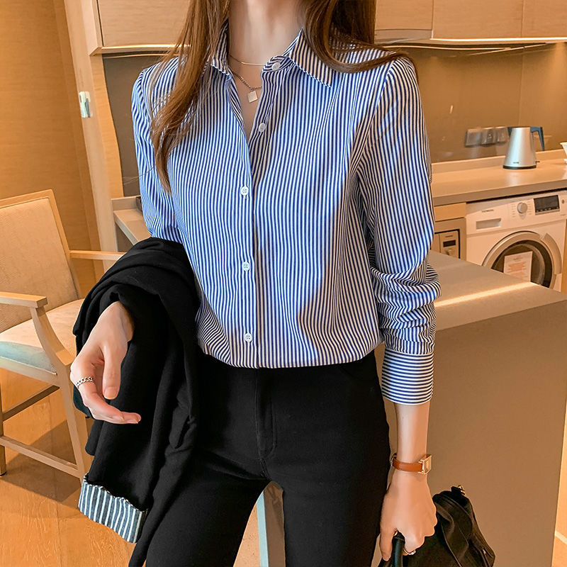 STOCK-2024 Early Autumn Striped Long Sleeve Shirt – Business