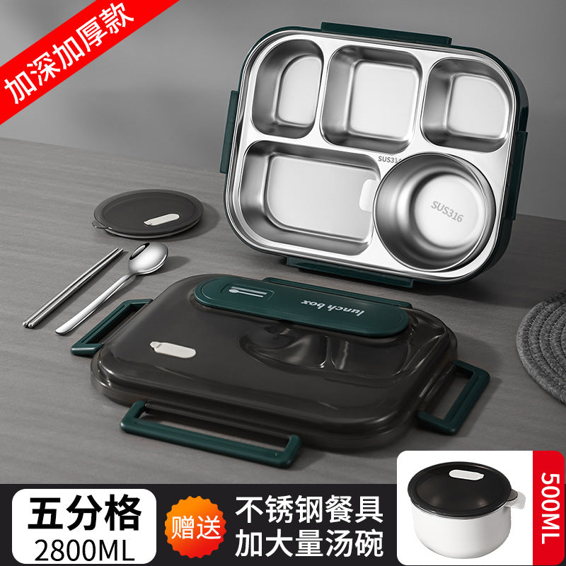 Stainless Steel Microwaveable five-grid lunch box