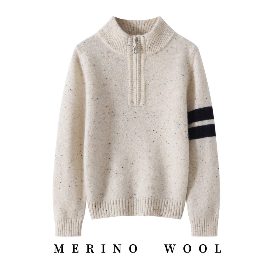 Boys Half-Zip Wool Winter Sweater – Teen Knit Top