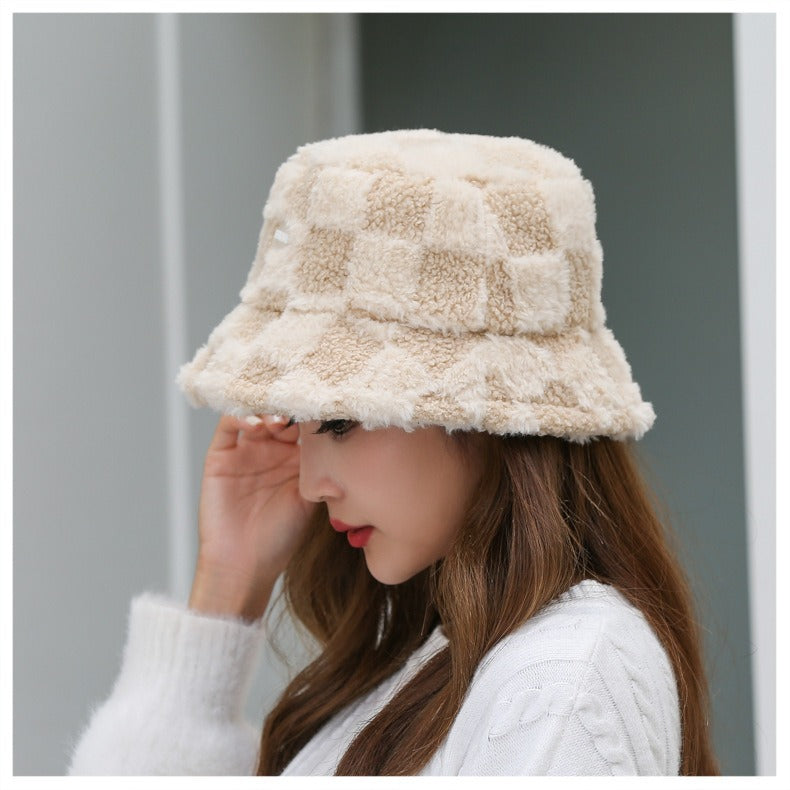 Women’s Plaid Lambskin Fisherman Hat
