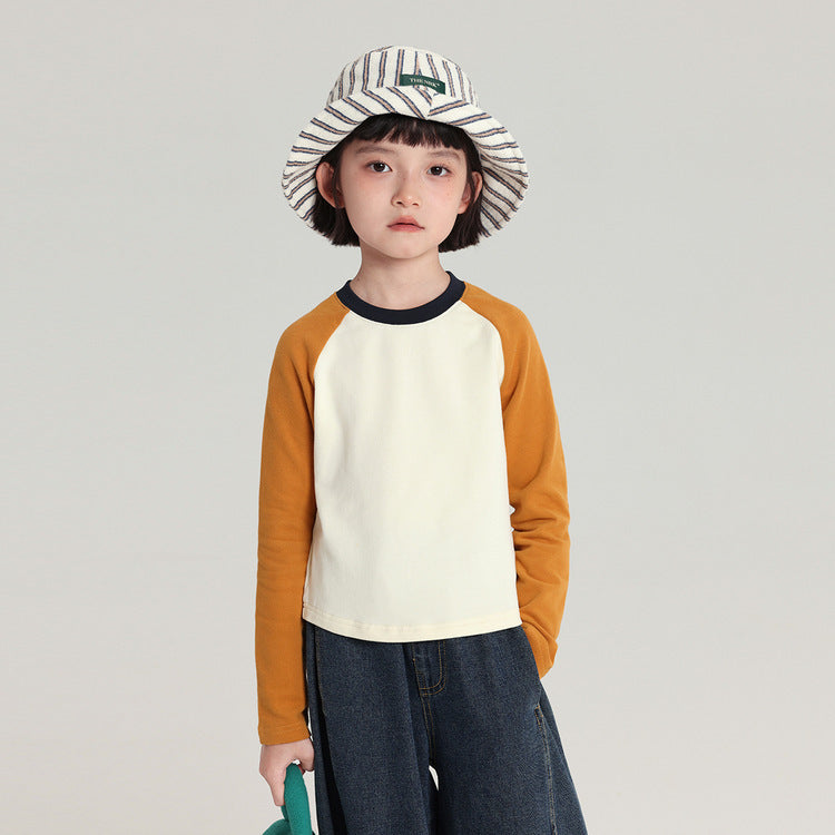 Pudding Haru Girls’ Color-Block Long-Sleeve T-Shirt – Kids Fashion Nepal | Tudoholic