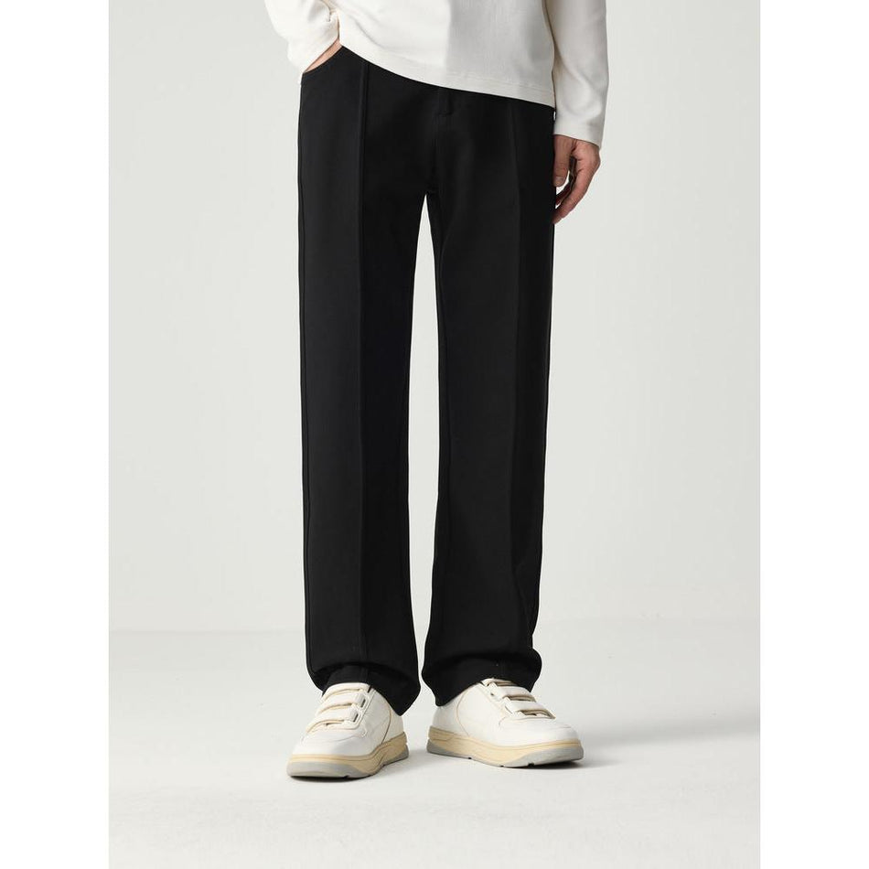 Men’s Split Casual Pants – Autumn/Winter Elastic Waist Trousers