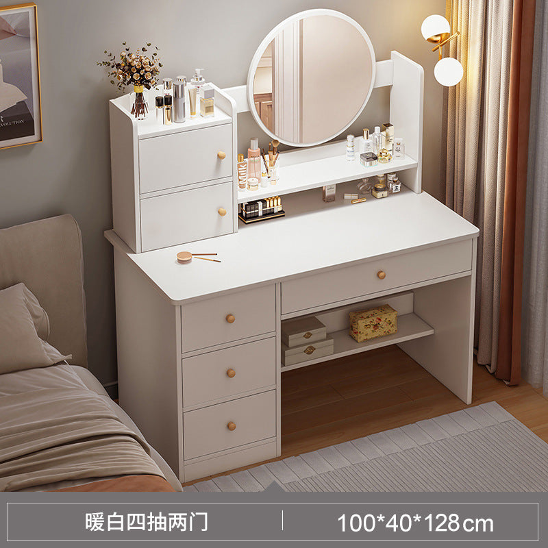 Modern Simple Dressing Table with Mirror Storage Cabinet
