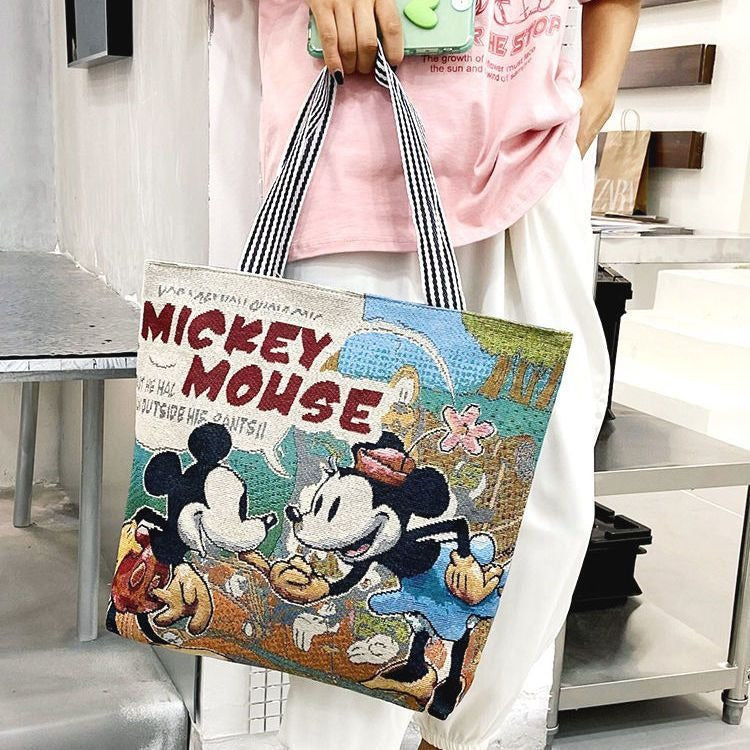 Embroidered Canvas Shoulder Bag – Summer Outdoor Tote