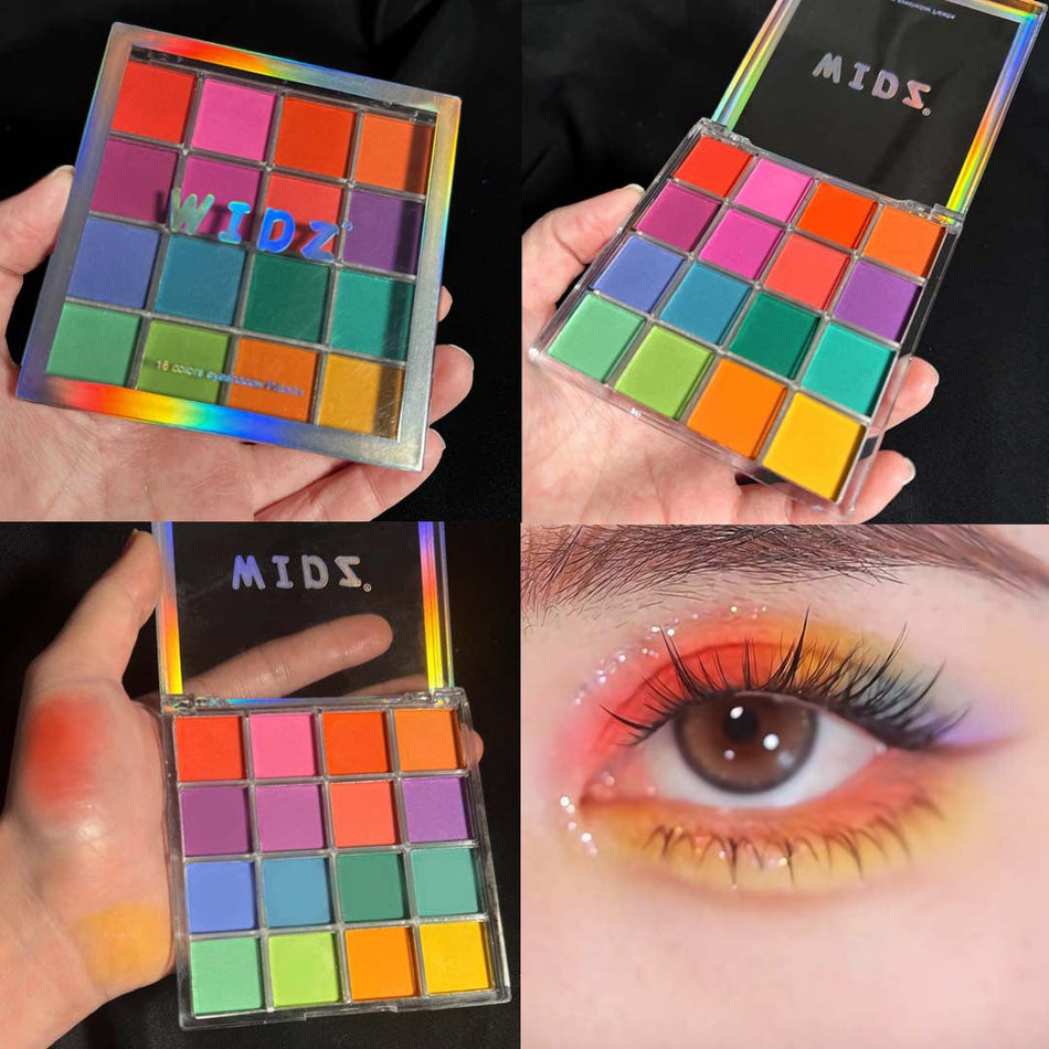 16-Color Flower Fairy Eyeshadow Palette – Pearlescent & Matte