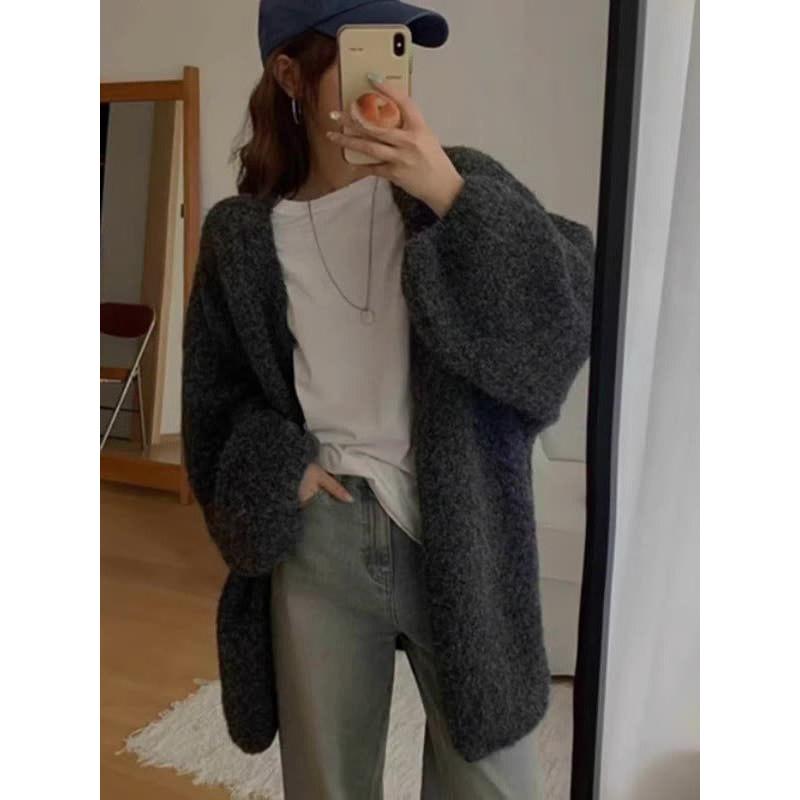 Women’s Korean-Style Loose Knit Sweater Cardigan