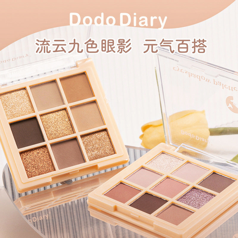 DoDiary 9-Color Eyeshadow Palette – Matte & Pearl