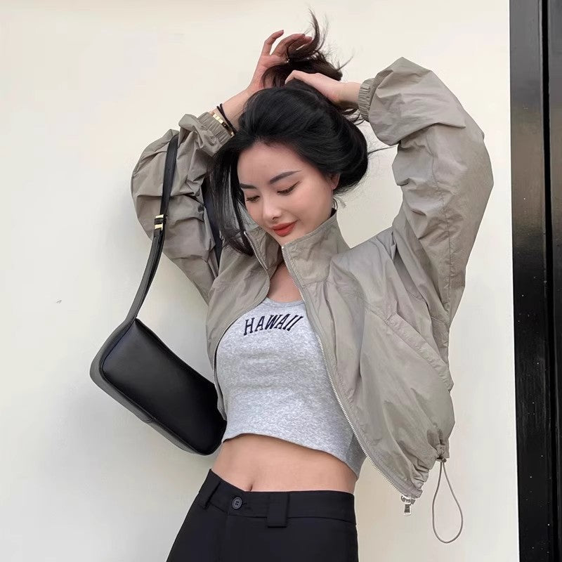 European Collar Short Summer Sun Coat