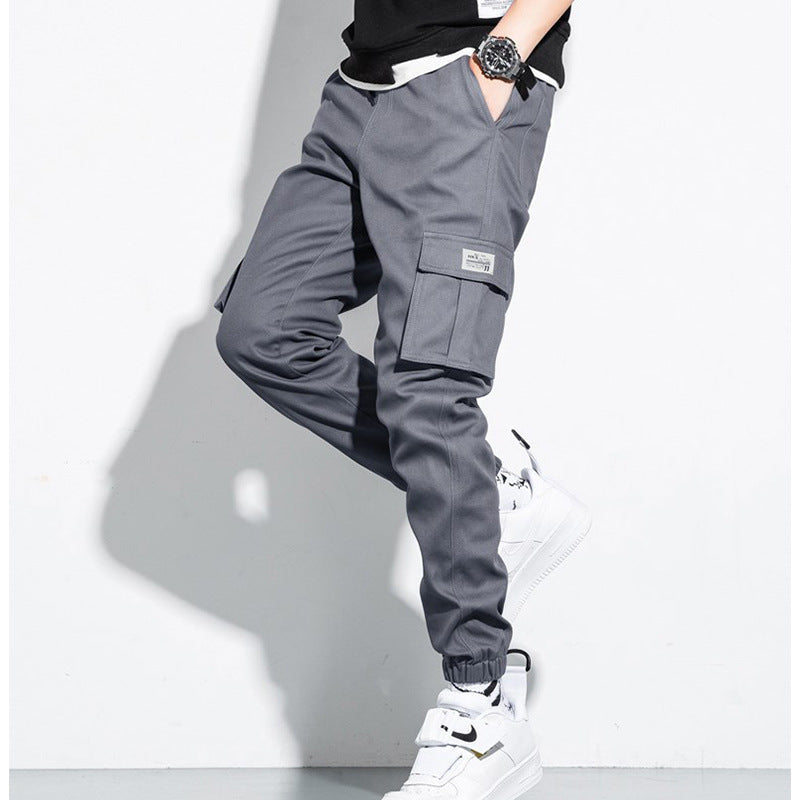 Men’s Korean-Style Fleece-Lined Trousers – Autumn & Winter