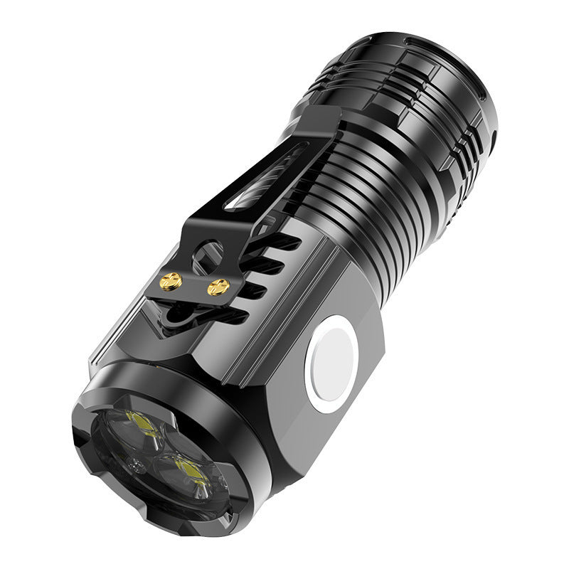 Three-Eyed Strong Light Rechargeable Mini Flashlight