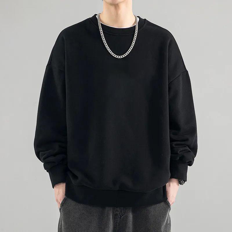 Men’s Loose Crewneck Sweater Long-Sleeve Base Shirt