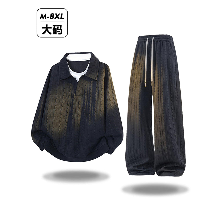 STOCK-Plus-Size Men's Japanese Casual Spring-Autumn Sports Suit