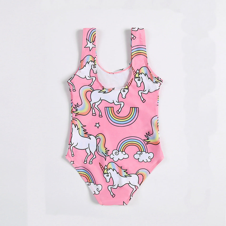 Girls’ Unicorn One-Piece Swimsuit – Soft & Stretchy Fit