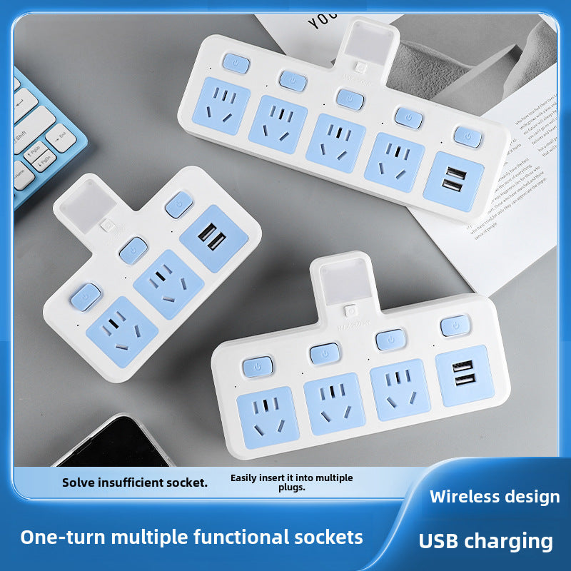 USB Socket Converter with Night Light & Multi-Plug Board