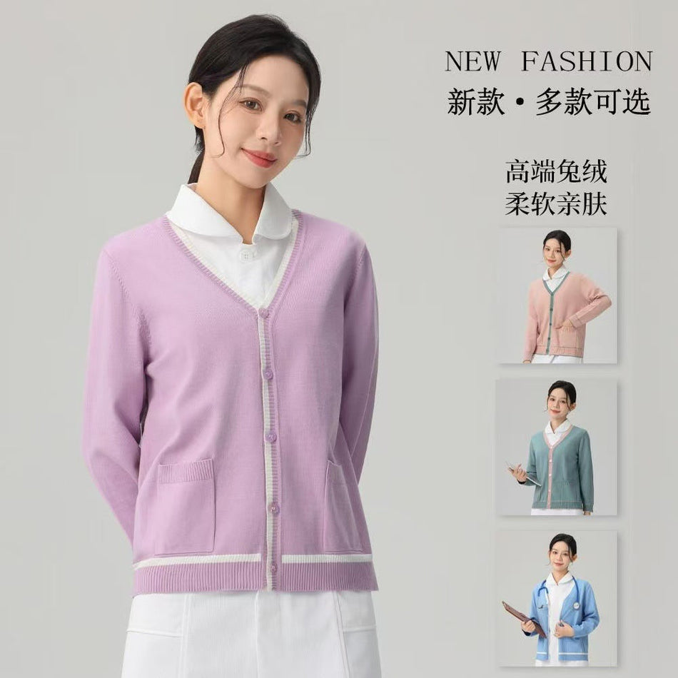 Women’s Nurse Winter Knit Cardigan Sweater Coat