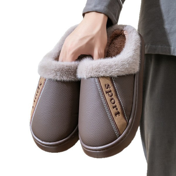 Men’s Plus Size Cotton Slippers 2025 Plush Non-Slip Indoor