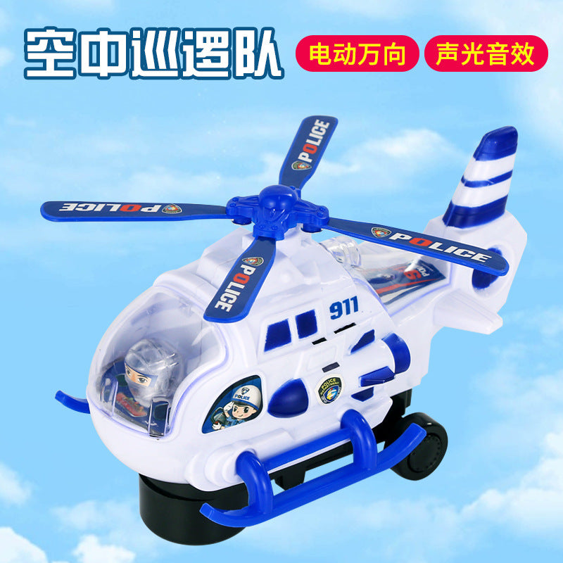 Electric Musical Airplane Toy with Lights for Kids Boys Play