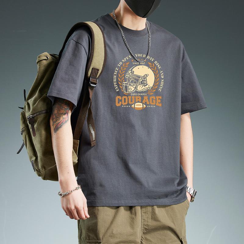 INSTOCK-Men’s Heavyweight Cotton T-Shirt – Loose Plus Size Tee