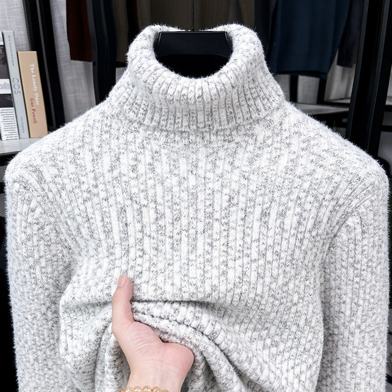 2026 Men’s Warm High Collar Velvet Knitwear