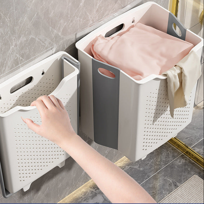 Wall-Hanging Foldable Bathroom Laundry Basket