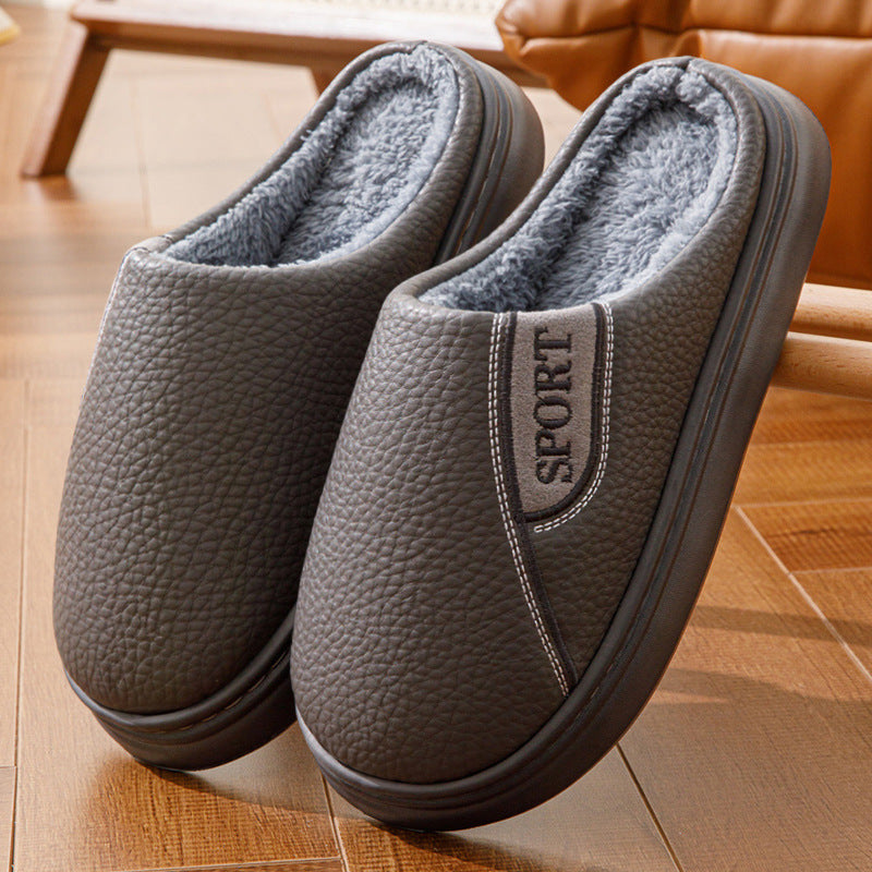 Men’s Winter Cotton Slippers – Extra Size Warm Indoor Shoes