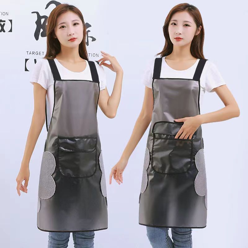 Transparent Oil-Proof Hand-Wiping Apron for Summer