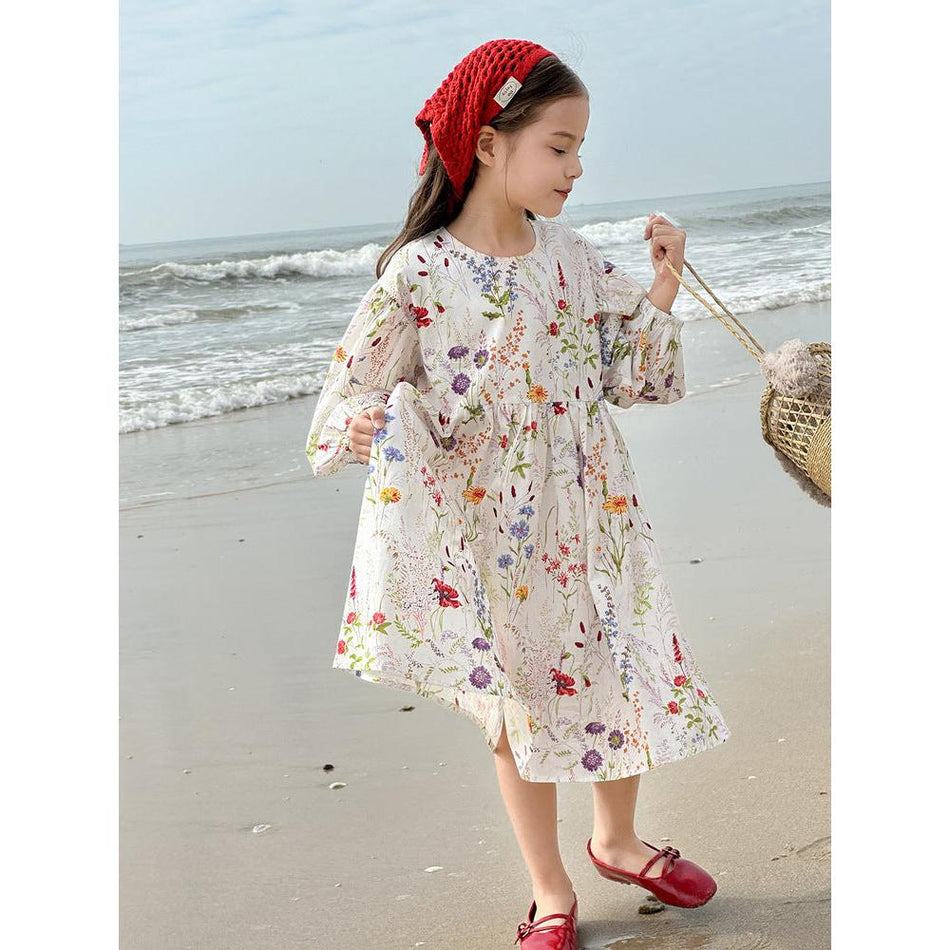Tutu Elephant Girls Floral Long Dress 2025 Spring Parent-Child