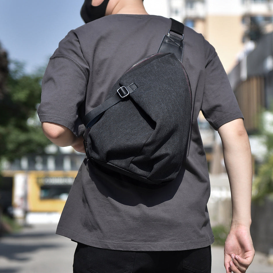 INSTOCK-Men’s Canvas Chest Bag – Large-Capacity Messenger