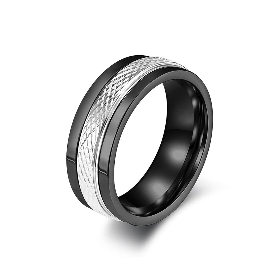 Men's Cross Diamond Rotating Stainless Steel Decompression Ring