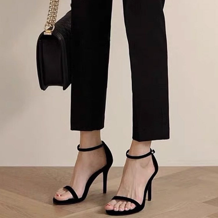 2026 One-Strap Black Stiletto Sandals – Summer Trend