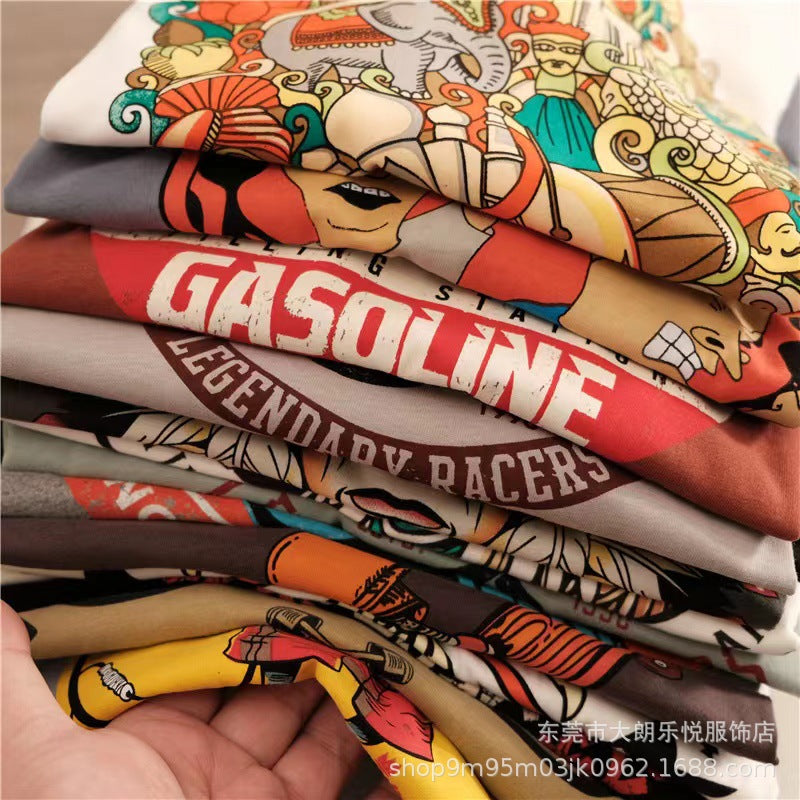 Printed Cotton T-Shirt – Crewneck Summer Fit for Men