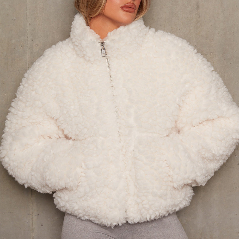 Women’s Lamb Wool Stuffed Cardigan