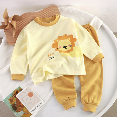 Kids Cotton Underwear Set Autumn Pajamas Home Wear – Spring Autumn Kids Fashion Nepal | Tudoholic