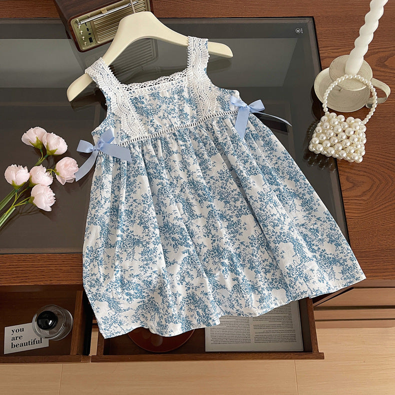 Girls Floral Bow Sling Princess Dress Summer – Summer Kids Fashion Nepal | Tudoholic