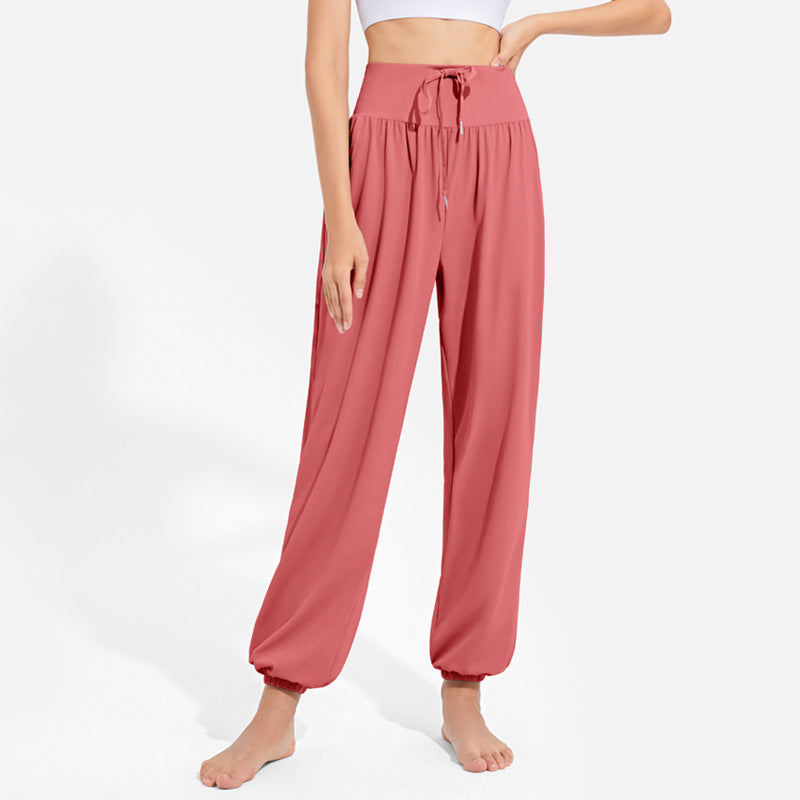 Women’s Ice Silk Loose Wide-Leg Sports Pants