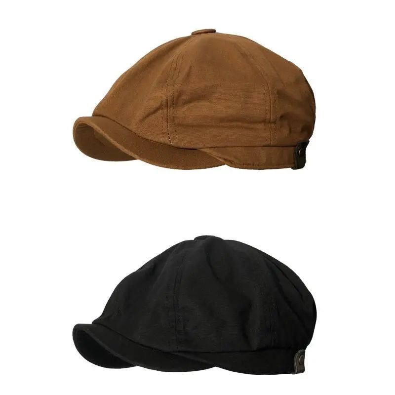 Retro Octagon Beret Cap – Cotton Newsboy Hat for Men
