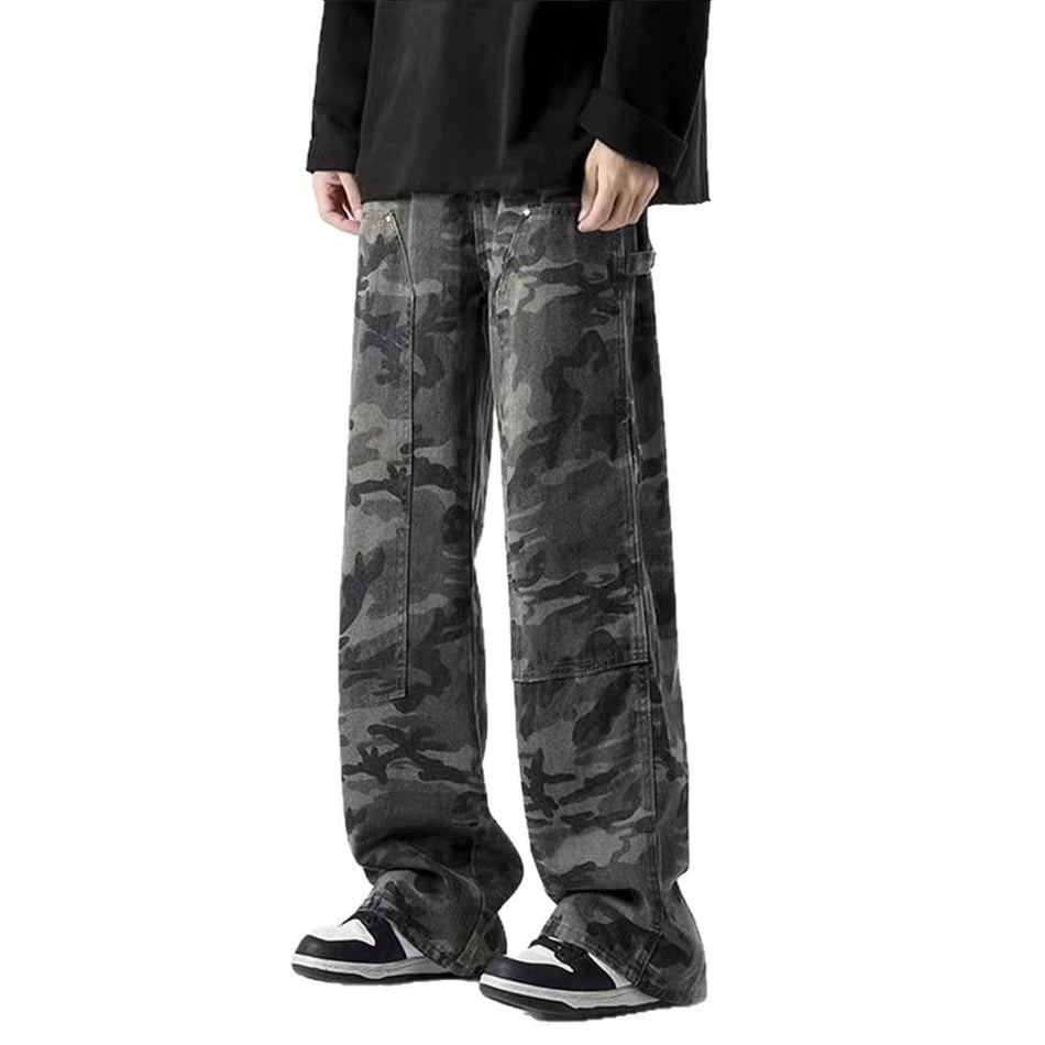 American Camouflage Wide-Leg Men’s Cargo Jeans