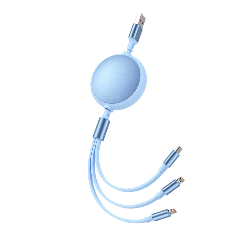 100W 3-in-1 Telescopic Fast Charging Cable 6A for Android