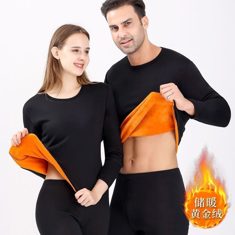 STOCK-Men’s Gold Velvet Thermal Suit | Thickened Autumn Base