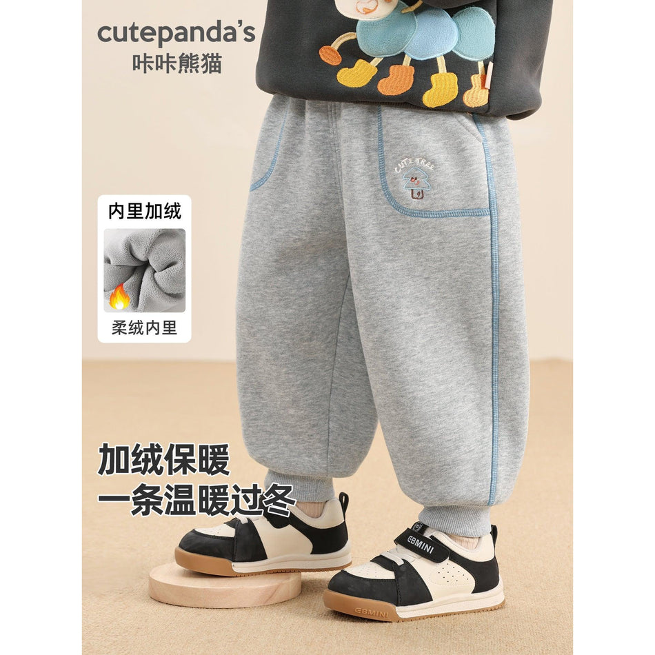 Kaka Panda Kids Winter Fleece-Lined Warm Pants