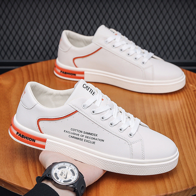 Men’s Spring & Summer White Sneakers – Korean Style Casual Shoes