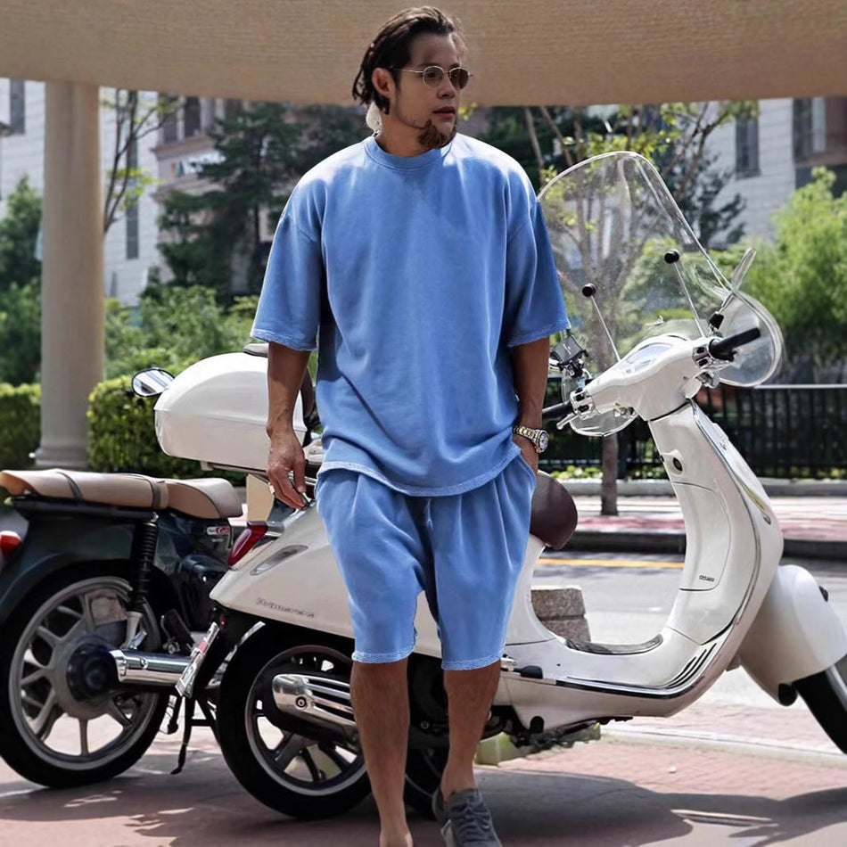 Men's Summer Solid Color Sports Set – Trendy & Cool