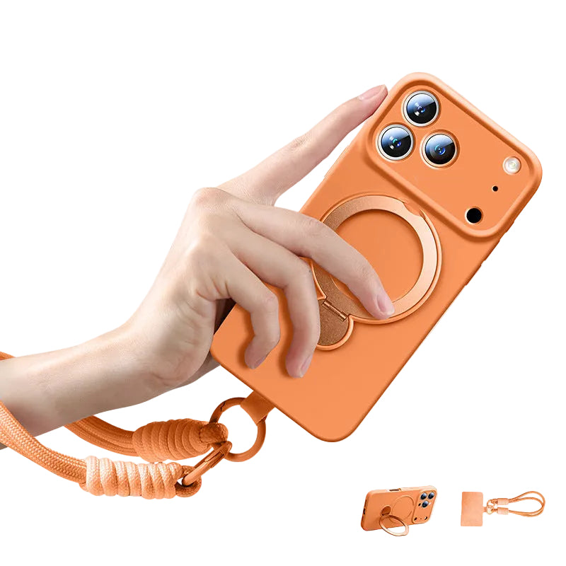 iPhone 17 Magnetic Silicone Case with Stand
