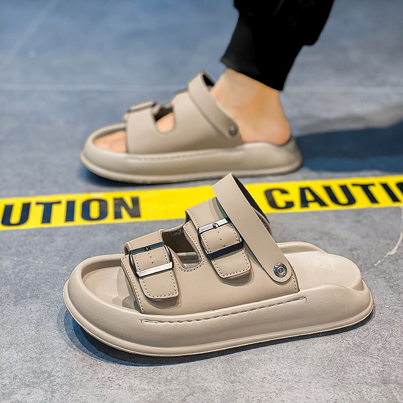 STOCK-Men’s Summer Dual-Use Sandals | Thick Sole Driving Slippers