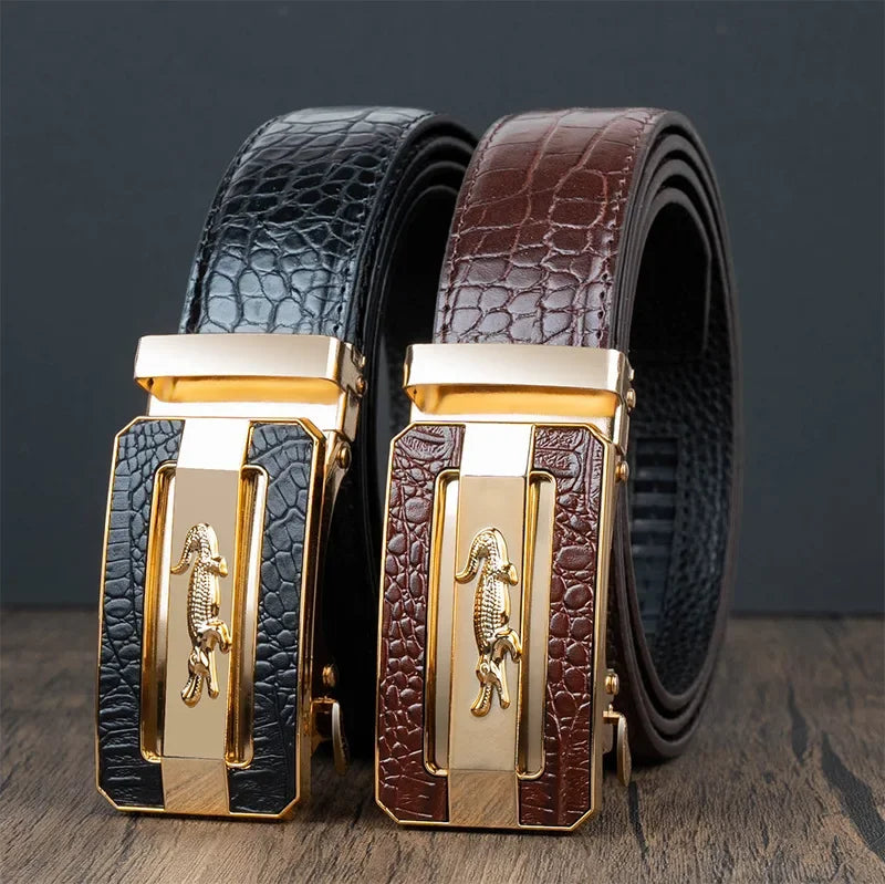 Men’s Crocodile Auto Buckle Belt – Bold & Classy Look