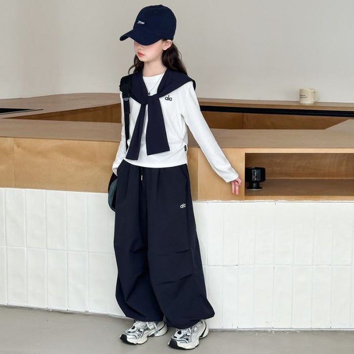 Girls Patchwork Cargo Pants Two-Piece Set – Baby & Children's Outfits – Image 6
