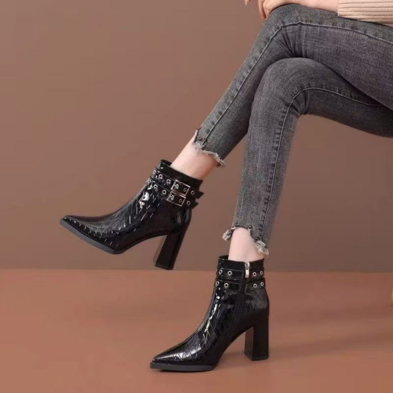 INSTOCK-Women’s Black Ankle Boots – Stylish & Comfortable